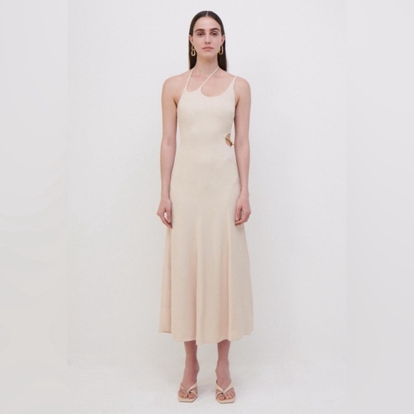 Jonathan Simkhai Morena Cutout Dress in Champagne - Picture 1 of 16